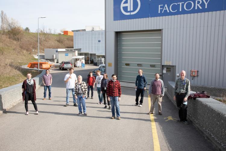 UK staff in front of the AD complex