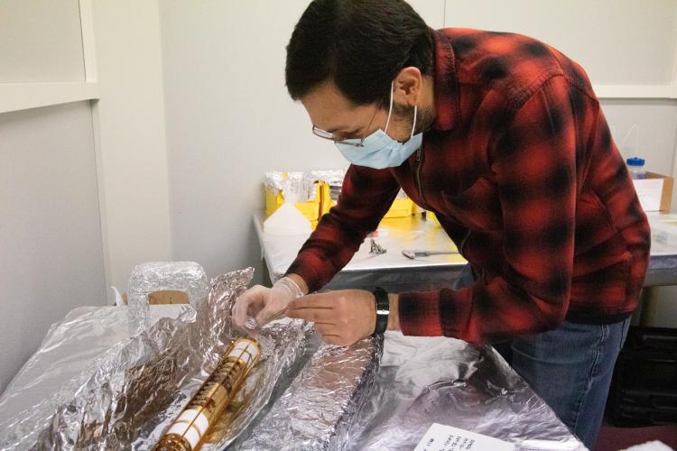 Sameed working on the Catching trap and Degrader