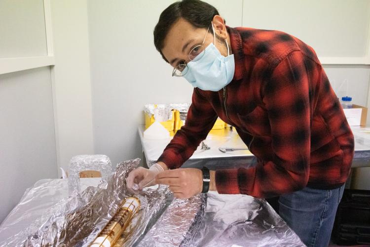 Sameed working on the Catching trap and Degrader