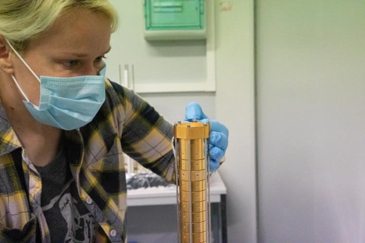 April putting the final touches on the ALPHA-g reception trap