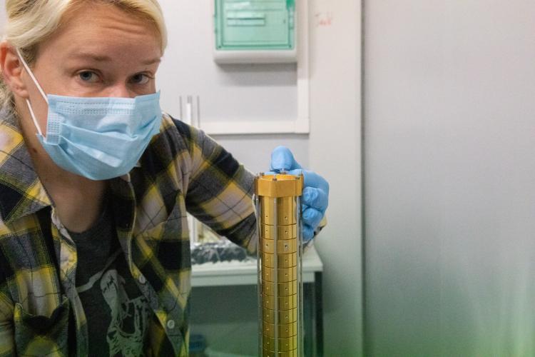 April putting the final touches on the ALPHA-g reception trap